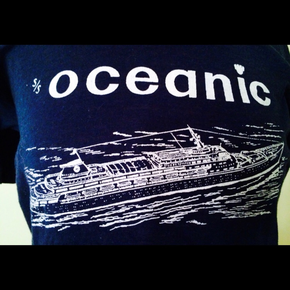 Vintage Navy Blue Oceanic Tee Size M - Picture 3 of 3